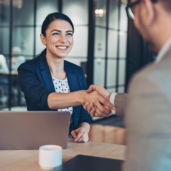 shaking hands with lawyer